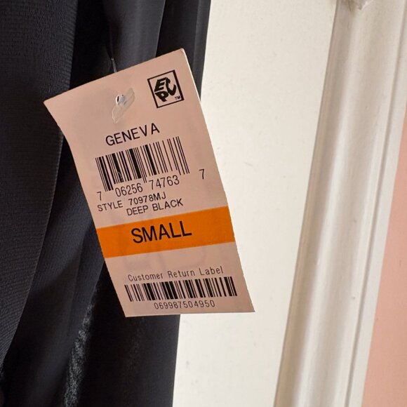 Maison Jules Black Fit & Flare Dress Women’s Small Bow Detail Mesh Long Sleeve - Picture 4 of 7